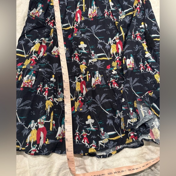 The Korner Anthropologie Retro luau Tiki Party Dress Lace-Up Front Fit & Flare - Picture 8 of 8